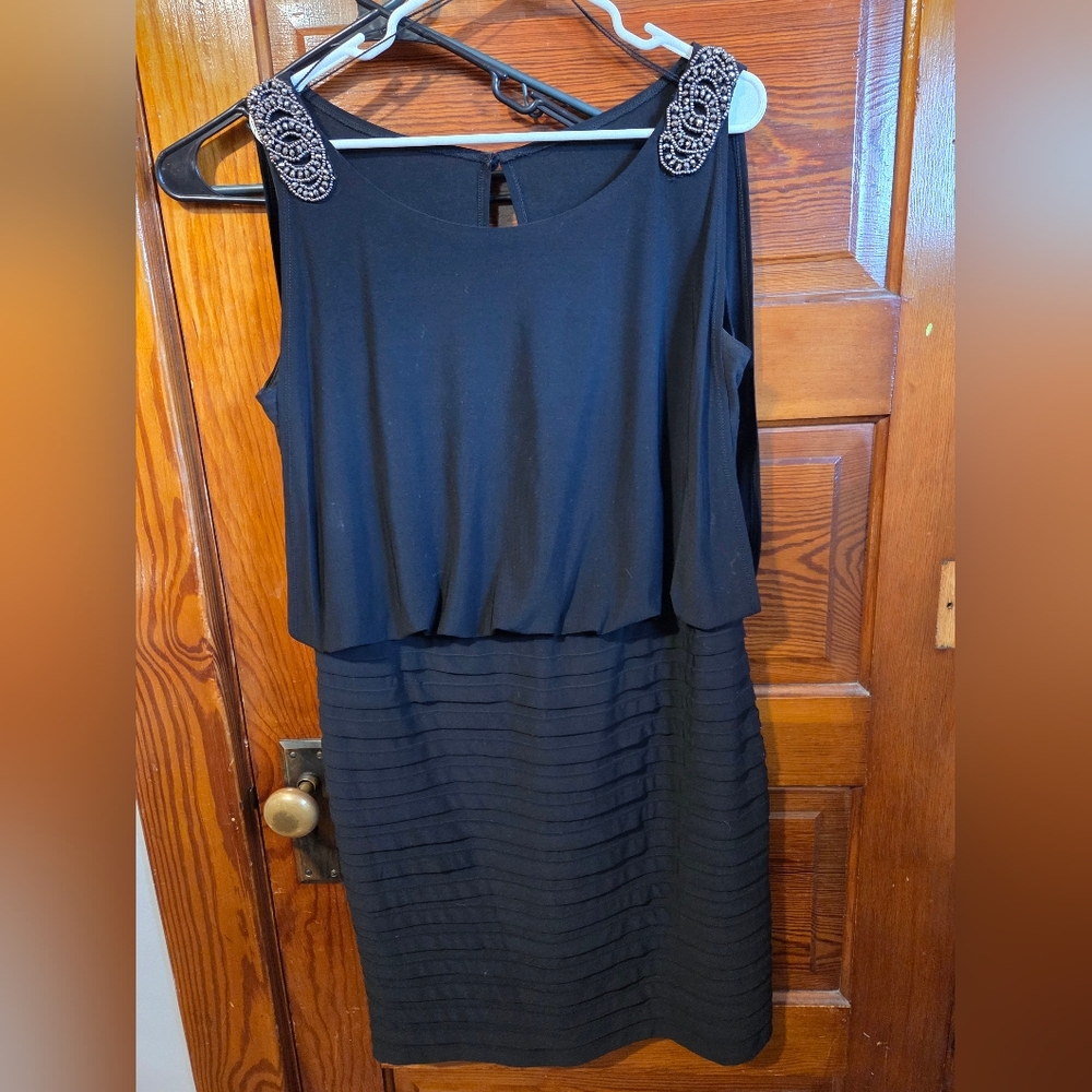 Dress Barn Black Embellished Midi Dress